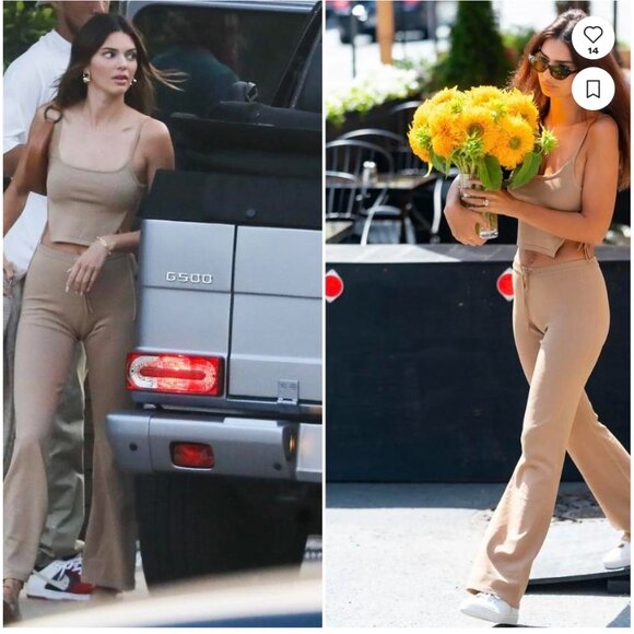 I. AM. GIA Fiorenza Top + Pant Tan or Camel 2 Piece Set Size Medium (NWT) - Picture 2 of 16